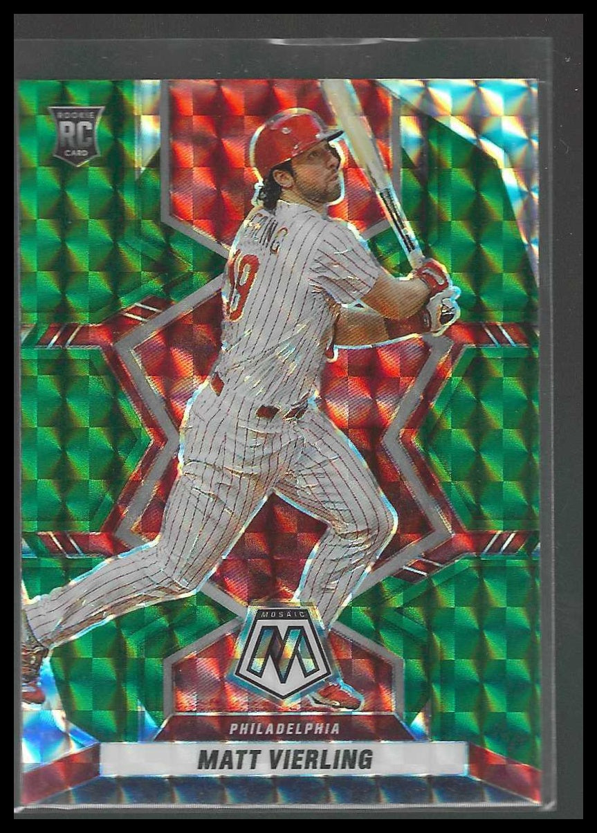 2022 Panini Mosaic #237 Matt Vierling Green Mosaic Philadelphia Phillies