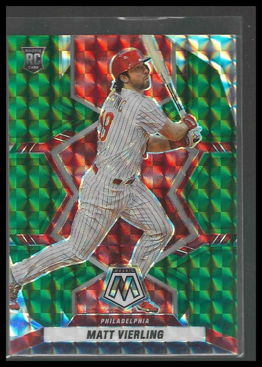 2022 Panini Mosaic #237 Matt Vierling Green Mosaic Philadelphia Phillies