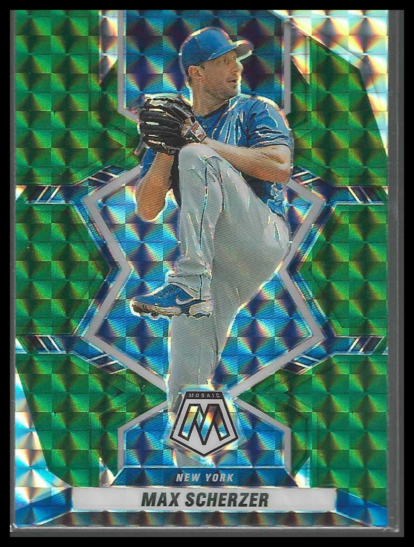 2022 Panini Mosaic #99 Max Scherzer Green Mosaic New York Mets