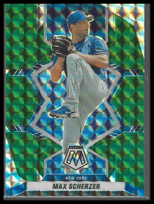 2022 Panini Mosaic #99 Max Scherzer Green Mosaic New York Mets