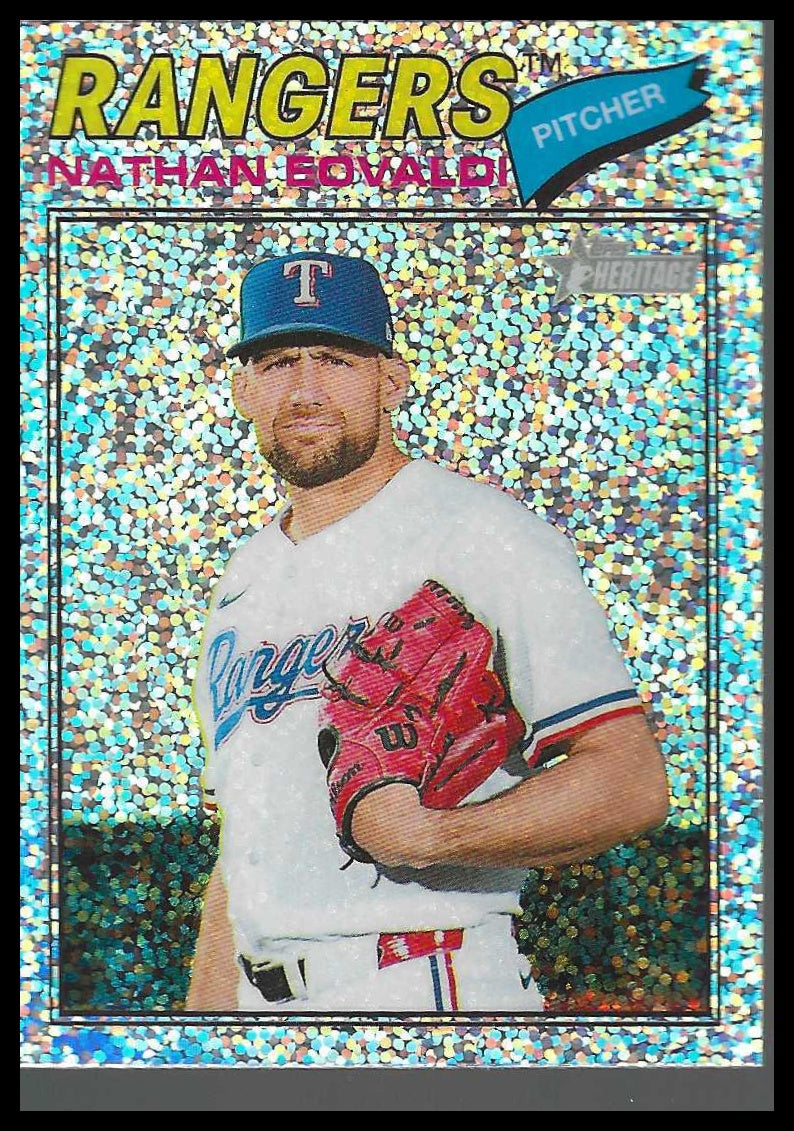 2026 Topps Heritage #40 Nathan Eovaldi Chrome Silver Sparkle Refractors Rangers