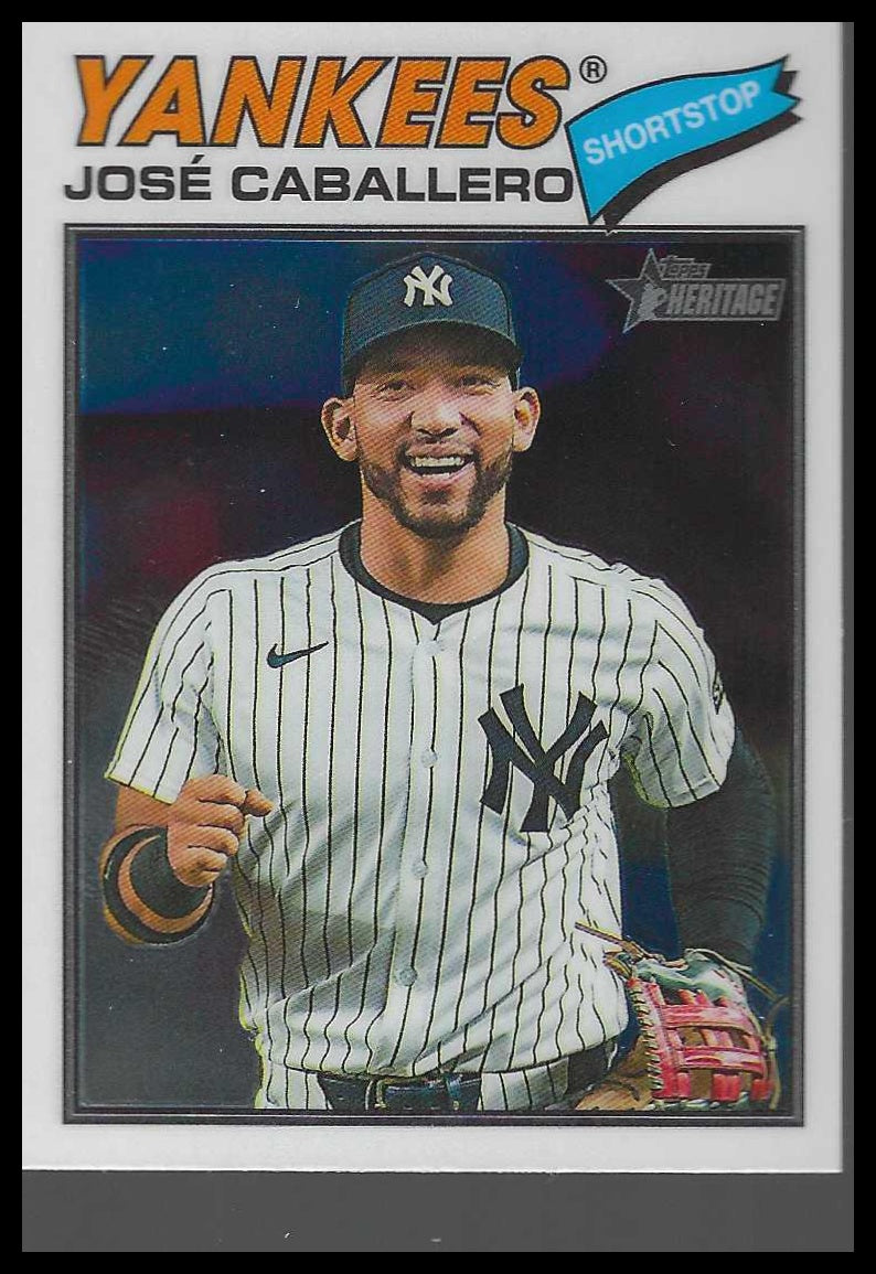 2026 Topps Heritage #328 José Caballero Chrome New York Yankees