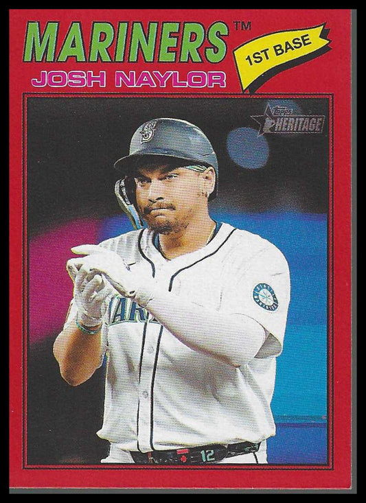 2026 Topps Heritage #129 Josh Naylor Red Seattle Mariners
