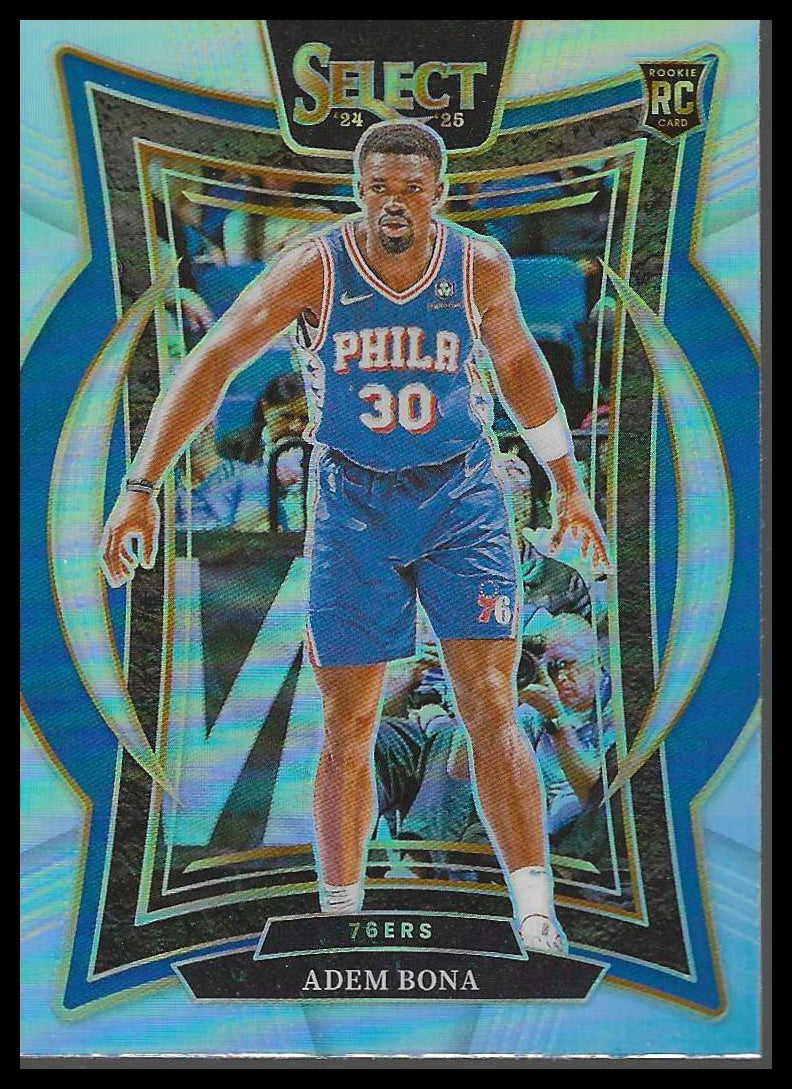 2024-25 Panini Select #97 Adem Bona Silver Prizm Philadelphia 76ers Rookie