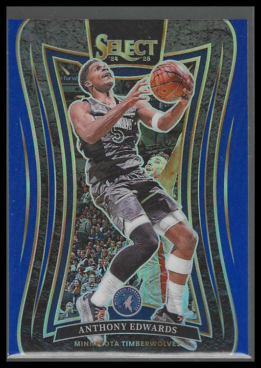 2024-25 Panini Select #365 Anthony Edwards Blue Prizm Minnesota Timberwolves