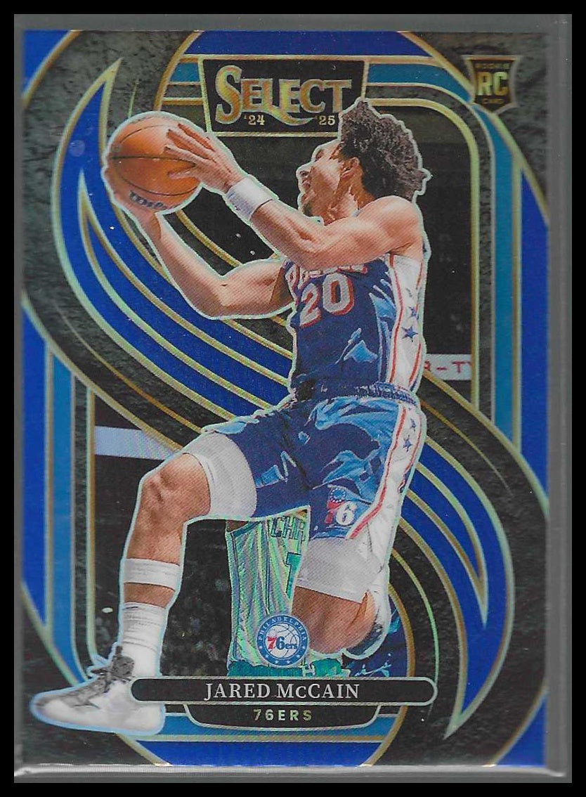 2024-25 Panini Select #184 Jared McCain Blue Prizm Philadelphia 76ers Rookie