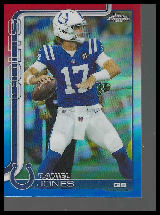 2025 Topps Chrome #132 Daniel Jones Red White and Blue Refractor