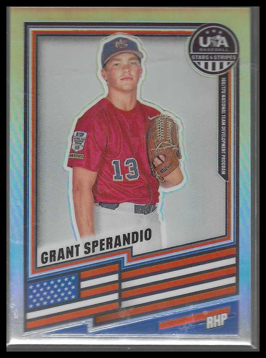 2026 Panini Stars & Stripes Prizm  #15 Grant Sperandio Base Prizms Silver