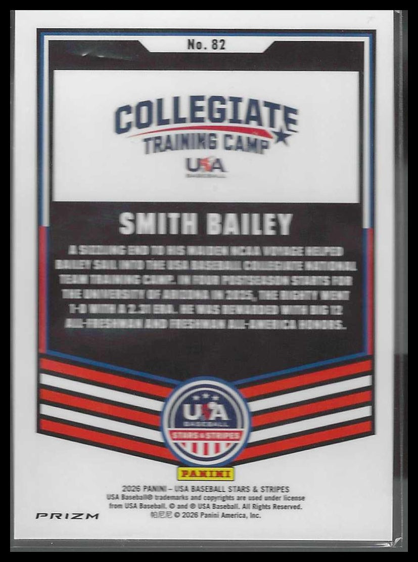2026 Panini Stars & Stripes Prizm USA Baseball #82 Smith Bailey Silver