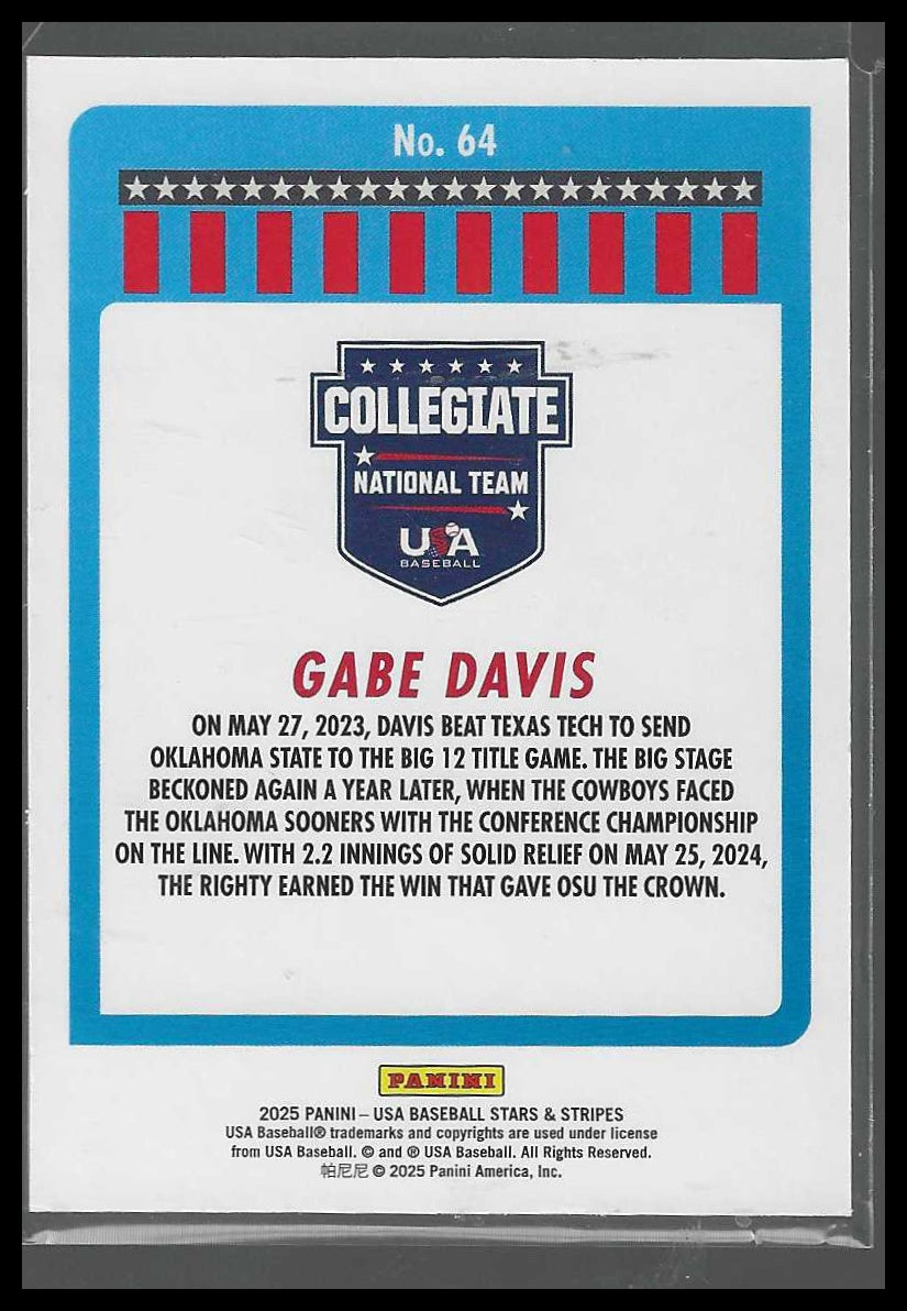 2025 Panini Stars & Stripes USA Baseball #64 Gabe Davis Green