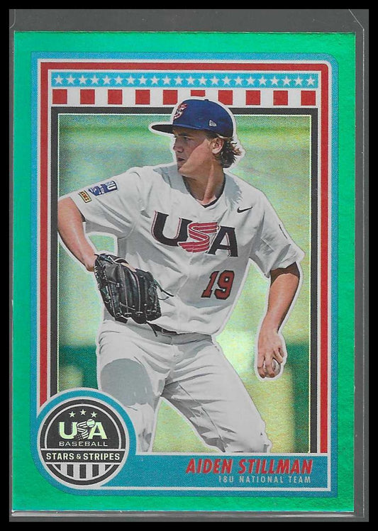 2025 Panini Stars & Stripes USA Baseball #46 Aiden Stillman Green