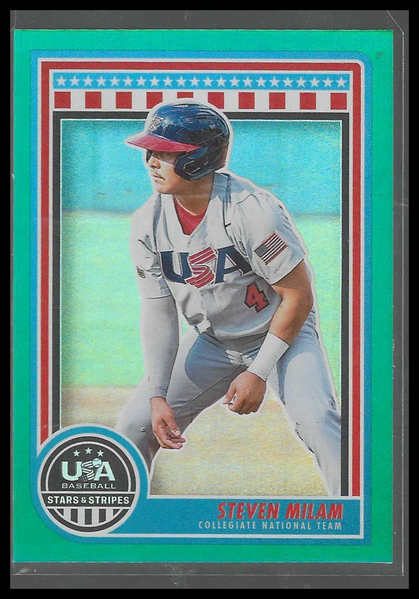 2025 Panini Stars & Stripes USA Baseball #69 Steven Milam Green