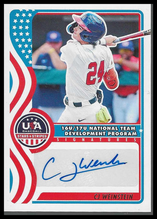 2025 Panini Stars & Stripes USA  #NTS-CW CJ Weinstein 16U/17USignatures Auto