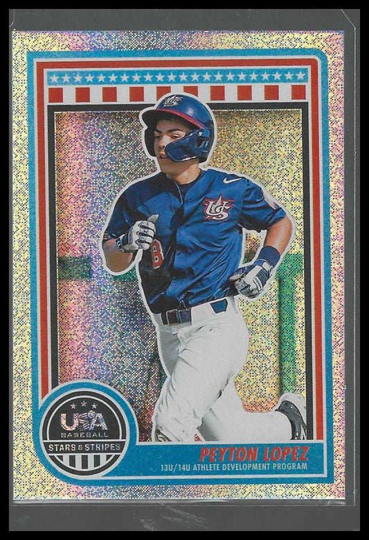 2025 Panini Stars & Stripes USA Baseball #117 Peyton Lopez Speckle