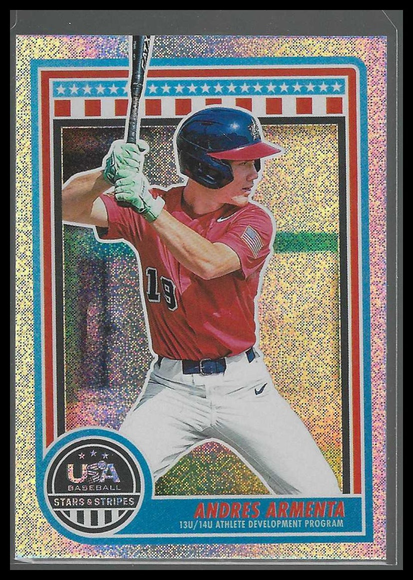 2025 Panini Stars & Stripes USA Baseball #158 Andres Armenta Speckle