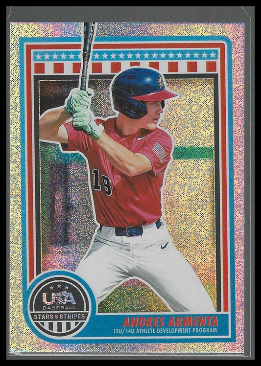 2025 Panini Stars & Stripes USA Baseball #158 Andres Armenta Speckle