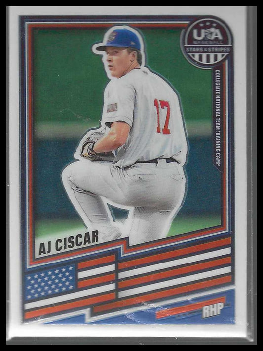 2026 Panini Stars & Stripes Prizm USA Baseball #45 AJ Ciscar