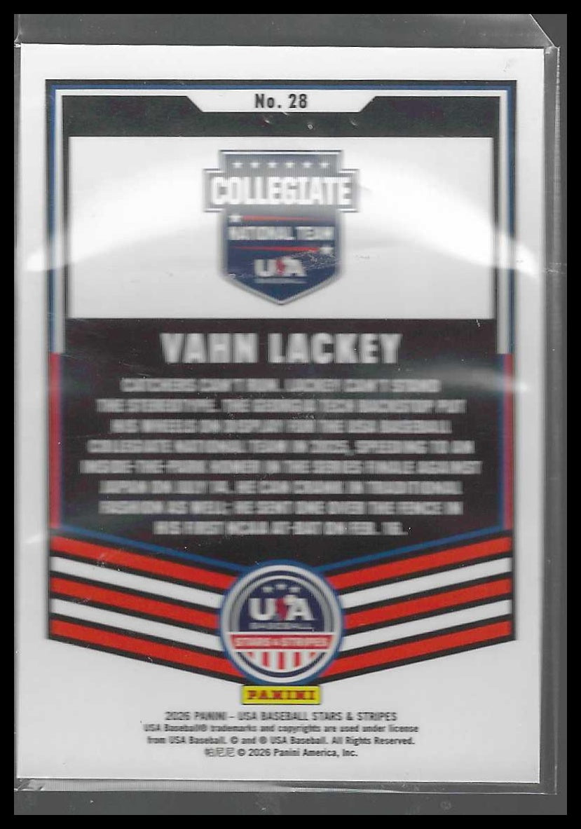 2026 Panini Stars & Stripes Prizm USA Baseball #28 Vahn Lackey
