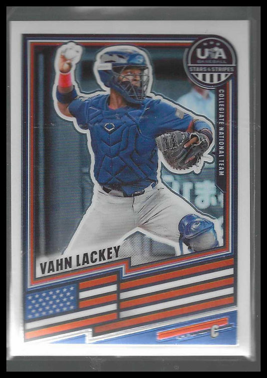 2026 Panini Stars & Stripes Prizm USA Baseball #28 Vahn Lackey