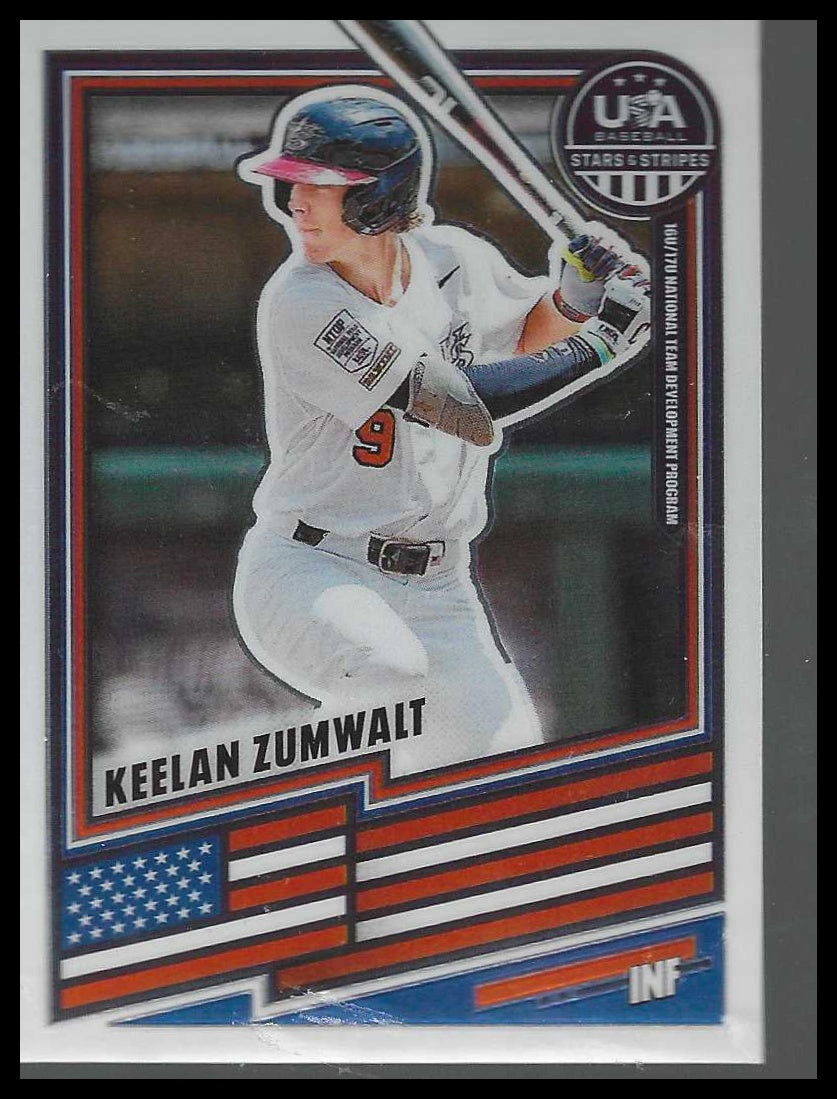 2026 Panini Stars & Stripes Prizm USA Baseball #193 Keelan Zumwalt