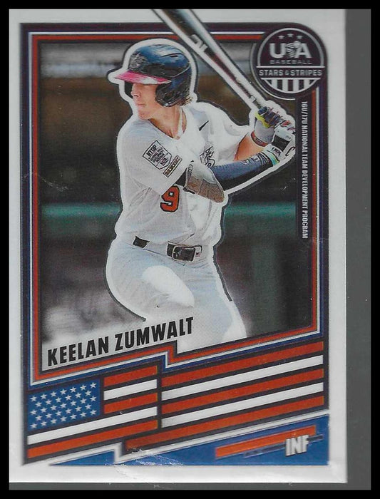 2026 Panini Stars & Stripes Prizm USA Baseball #193 Keelan Zumwalt
