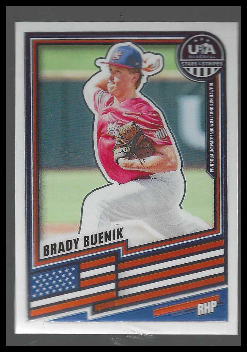2026 Panini Stars & Stripes Prizm USA Baseball #63 Brady Buenik
