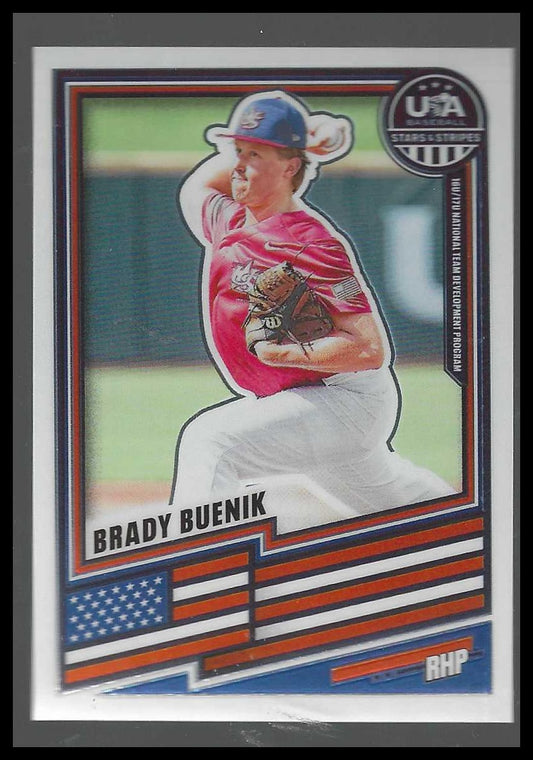 2026 Panini Stars & Stripes Prizm USA Baseball #63 Brady Buenik