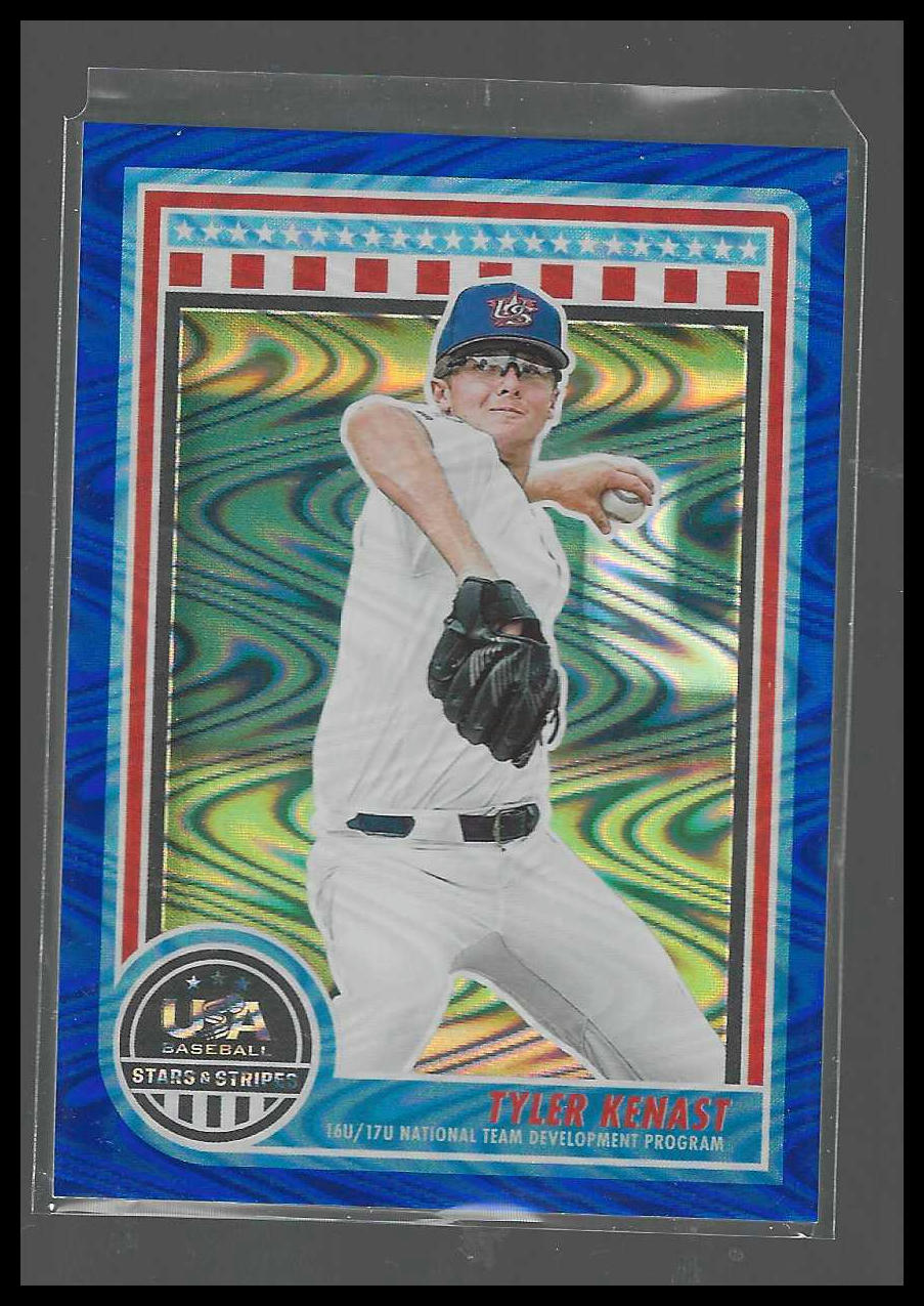 2025 Panini Stars & Stripes USA Baseball #104 Tyler Kenast Blue Swirl #/125