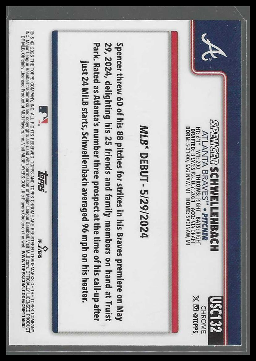 2025 Topps Chrome Update #USC132 Spencer Schwellenbach RayWave Refractor