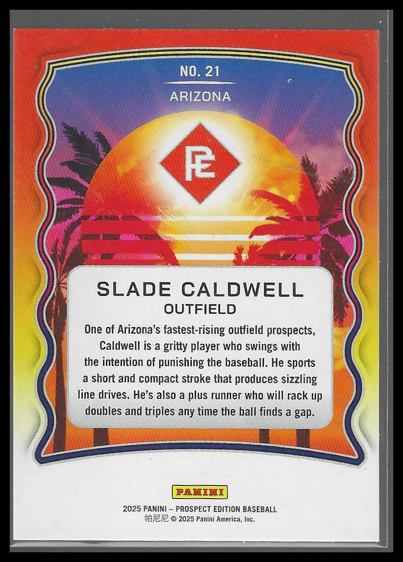 2025 Panini Prospect Edition #21 Slade Caldwell Prepping for the Pros Dbacks