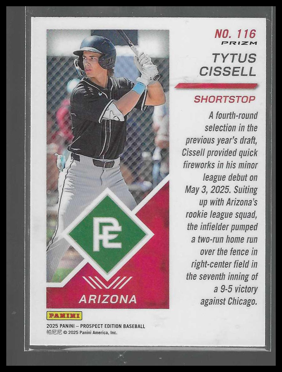 2025 Panini Prospect Edition #116 Tytus Cissell  Prospect Ticket Red Ice Arizona