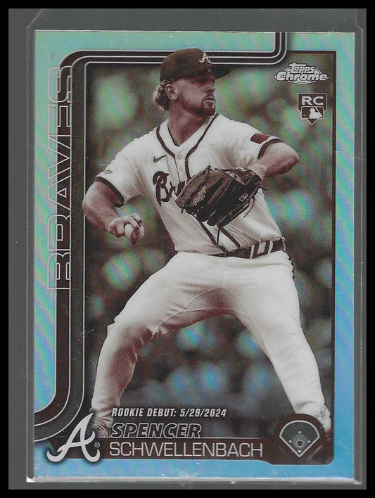 2025 Topps Chrome Update #USC132 Spencer Schwellenbach Sepia Refractors Braves