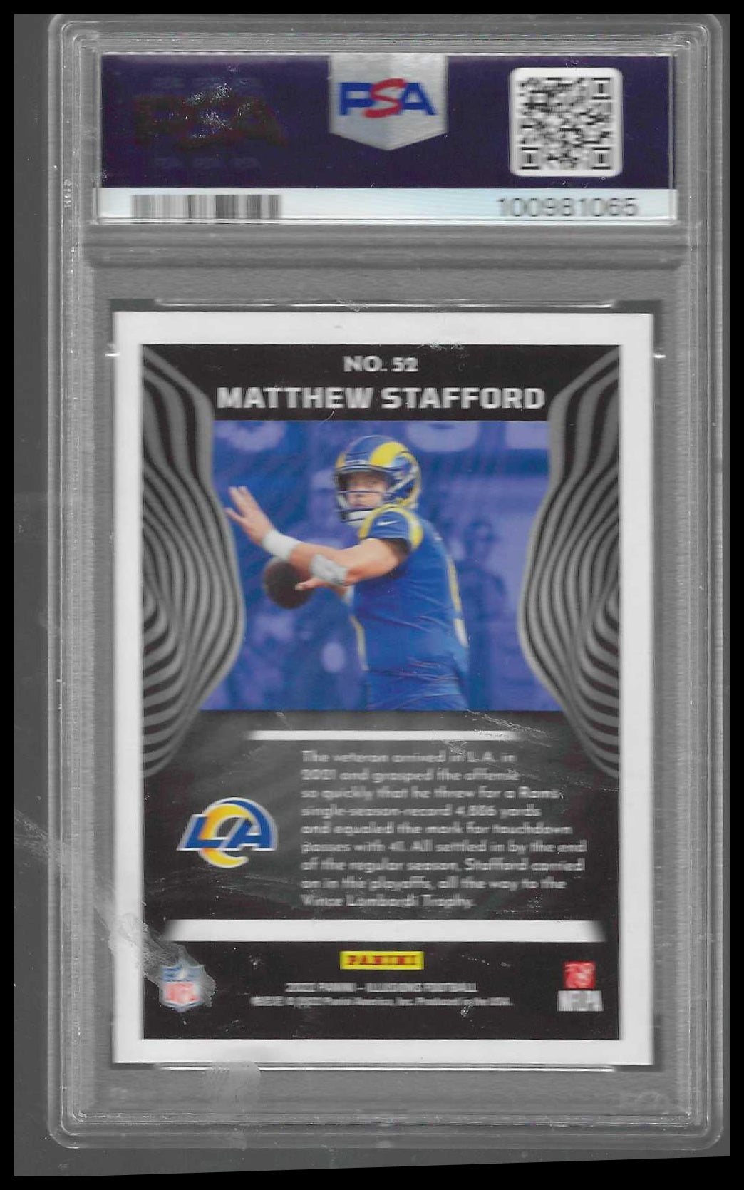 2022 Panini Illusions - Retail #52 Matthew Stafford PSA 9 Los Angeles Rams