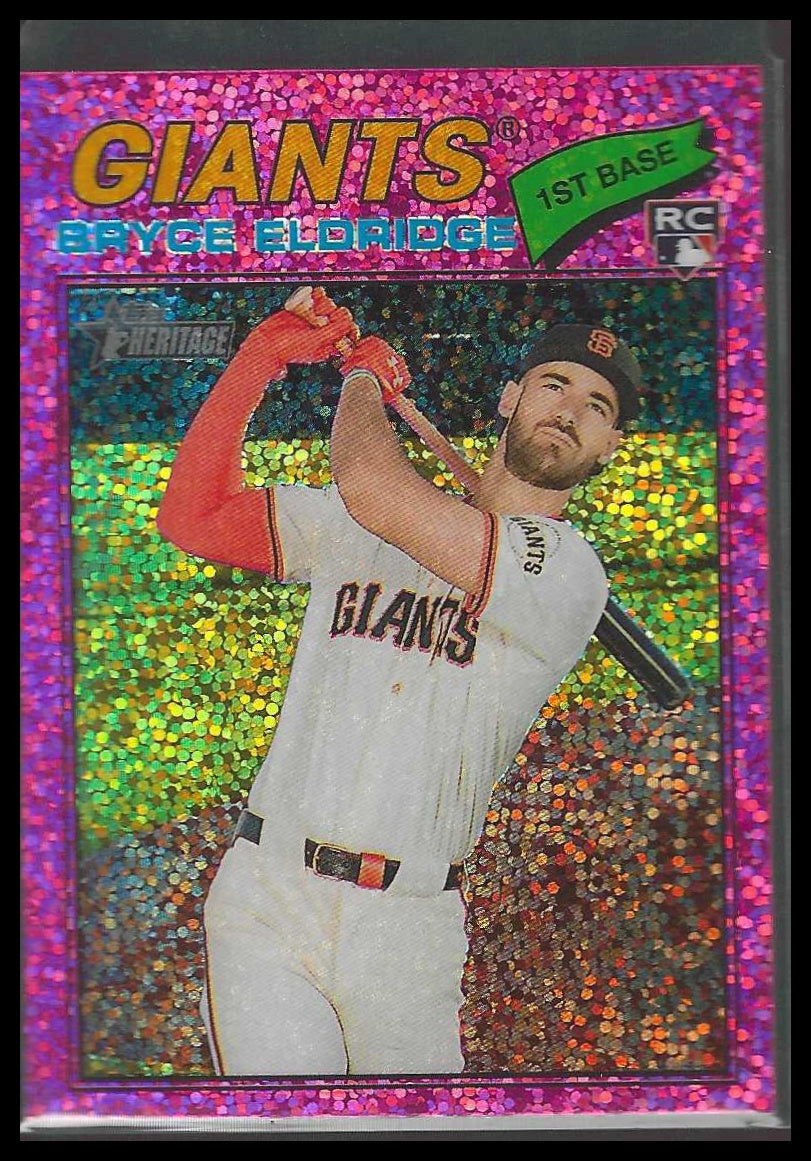 2026 Topps Heritage #310 Bryce Eldridge Chrome Pink Sparkle Refractors Giants RC
