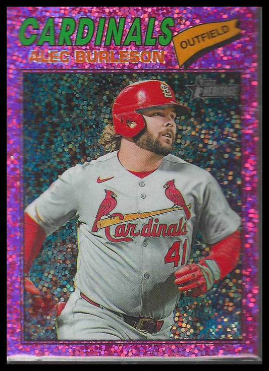 2026 Topps Heritage #165 Alec Burleson Chrome Pink Sparkle Refractors Cardinals