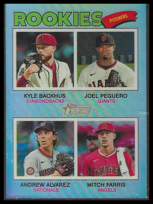 2026 Topps Heritage 393 Rookie Pitchers Backhus/Peguero/Alvarez/Farris Refractor