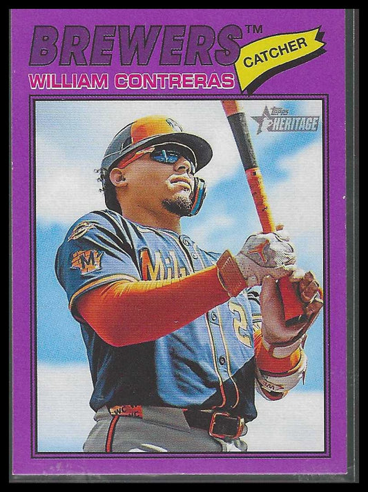 2026 Topps Heritage #214 William Contreras Light Purple Milwaukee Brewers