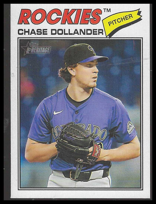 2026 Topps Heritage #91 Chase Dollander Chrome Colorado Rockies