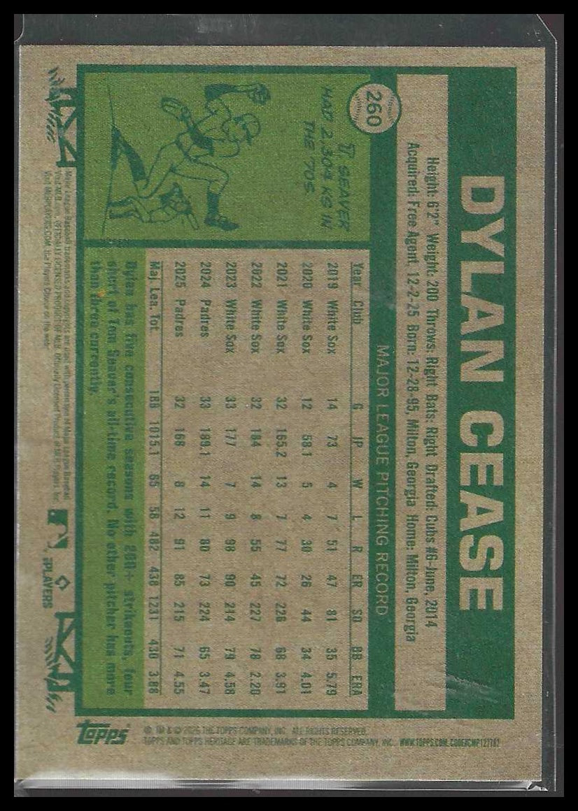 2026 Topps Heritage #260 Dylan Cease Toronto Blue Jays