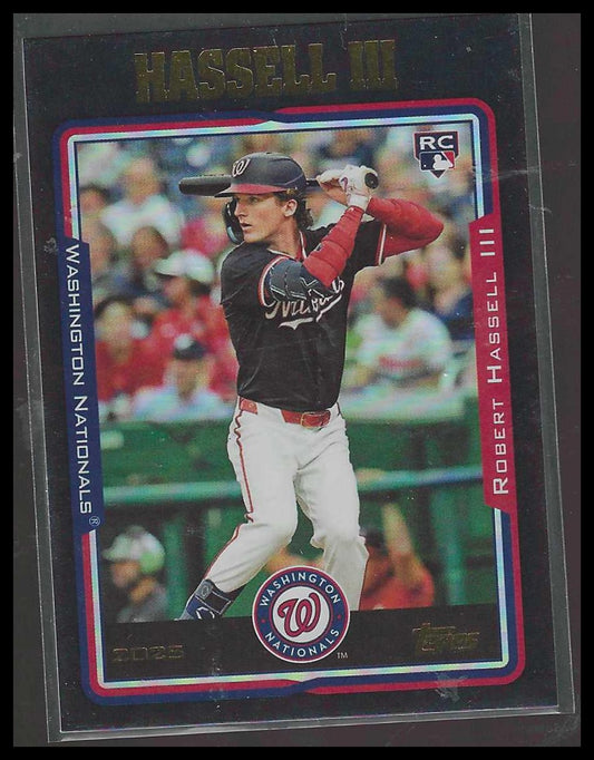 2025 Topps Archives 229 Robert Hassell III Black Foilboard Nationals RC