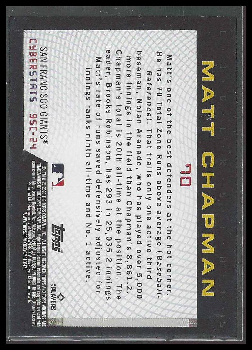 2025 Topps Archives #95C-24 Matt Chapman 1995 Topps Cyberstats San Fran Giants