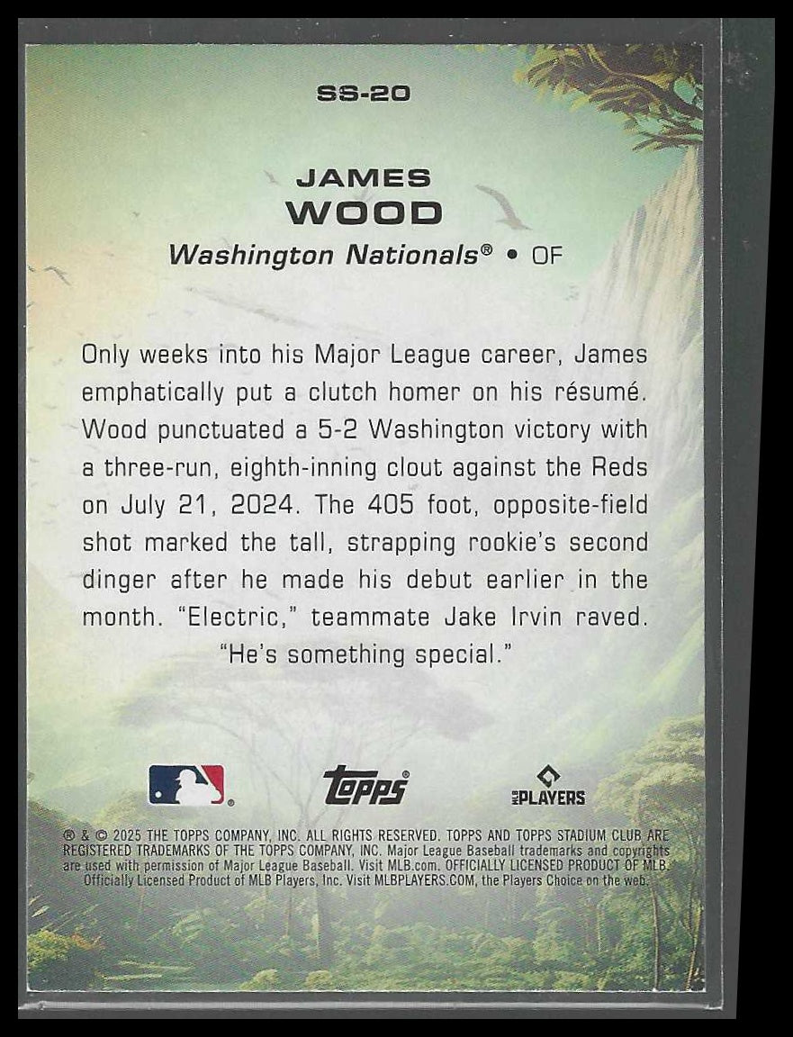 2025 Stadium Club #SS-20 James Wood Savage Sluggers Washington Nationals