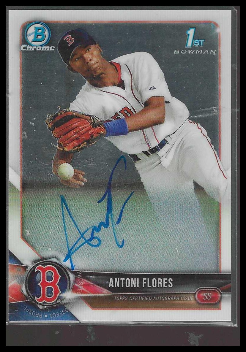 2018 Bowman Chrome #BCPA-AF Antoni Flores Prospects Autographs Boston Red Sox