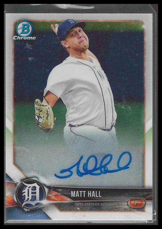 2018 Bowman Chrome #CPA-MH Matt Hall Prospects Autographs Detroit Tigers Auto