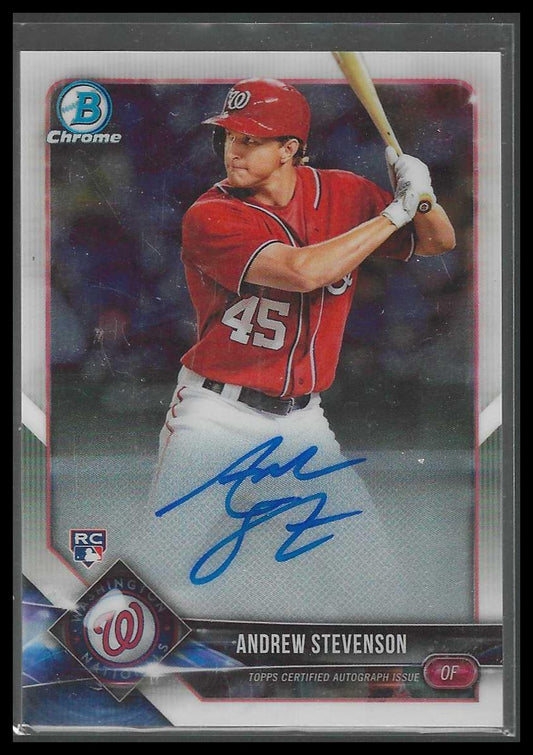 2018 Bowman Chrome #BCRA-AS Andrew Stevenson Chrome Rookie Autographs