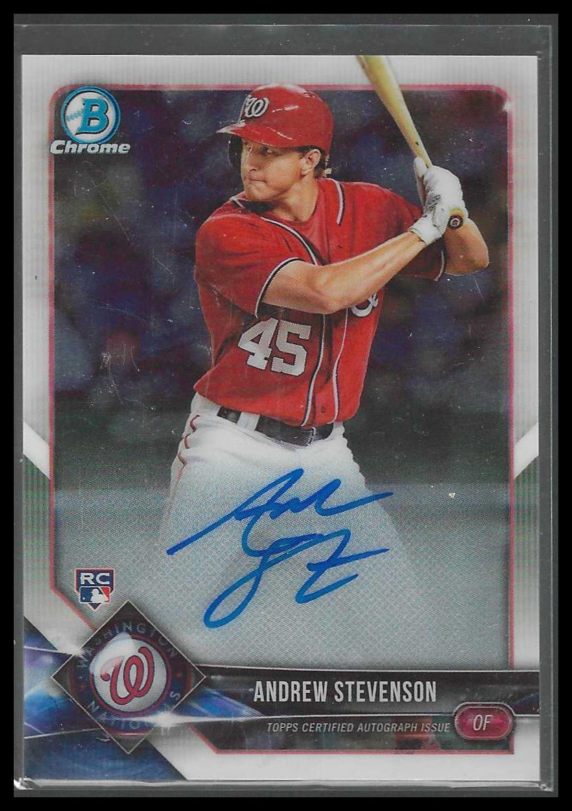 2018 Bowman Chrome #BCRA-AS Andrew Stevenson Chrome Rookie Autographs