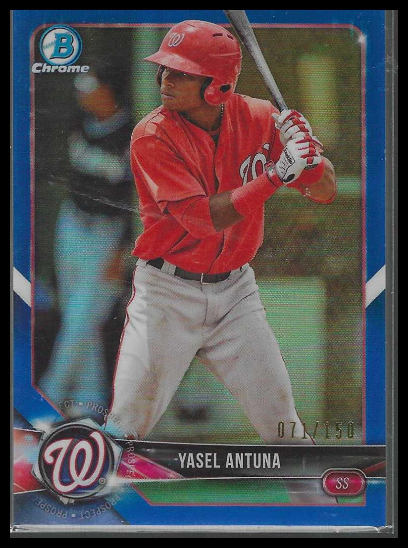 2018 Bowman Chrome #BCP173 Yasel Antuna Prospects Blue Refractor #/150