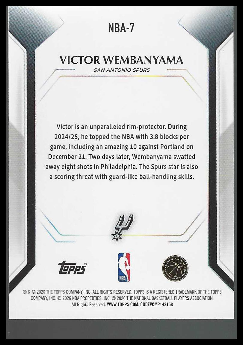 2025-26 Topps #NBA-7 Victor Wembanyama Topps Collector Kit San Antonio Spurs