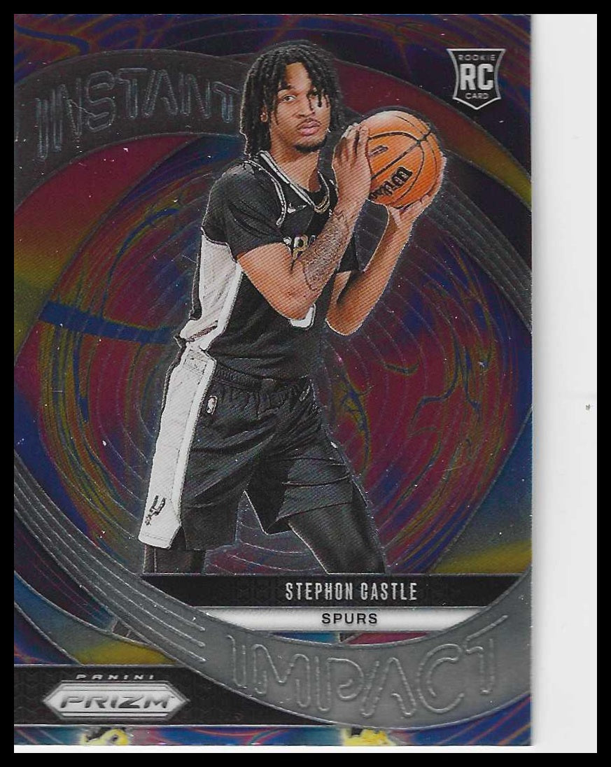 2024-25 Panini Prizm #4 Stephon Castle Instant Impact San Antonio Spurs