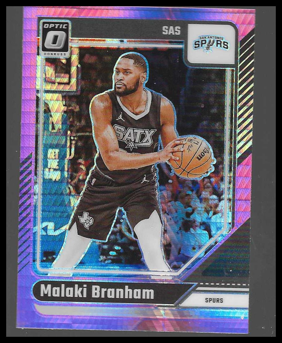 2024-25 Donruss Optic #39 Malaki Branham Hyper Pink San Antonio Spurs